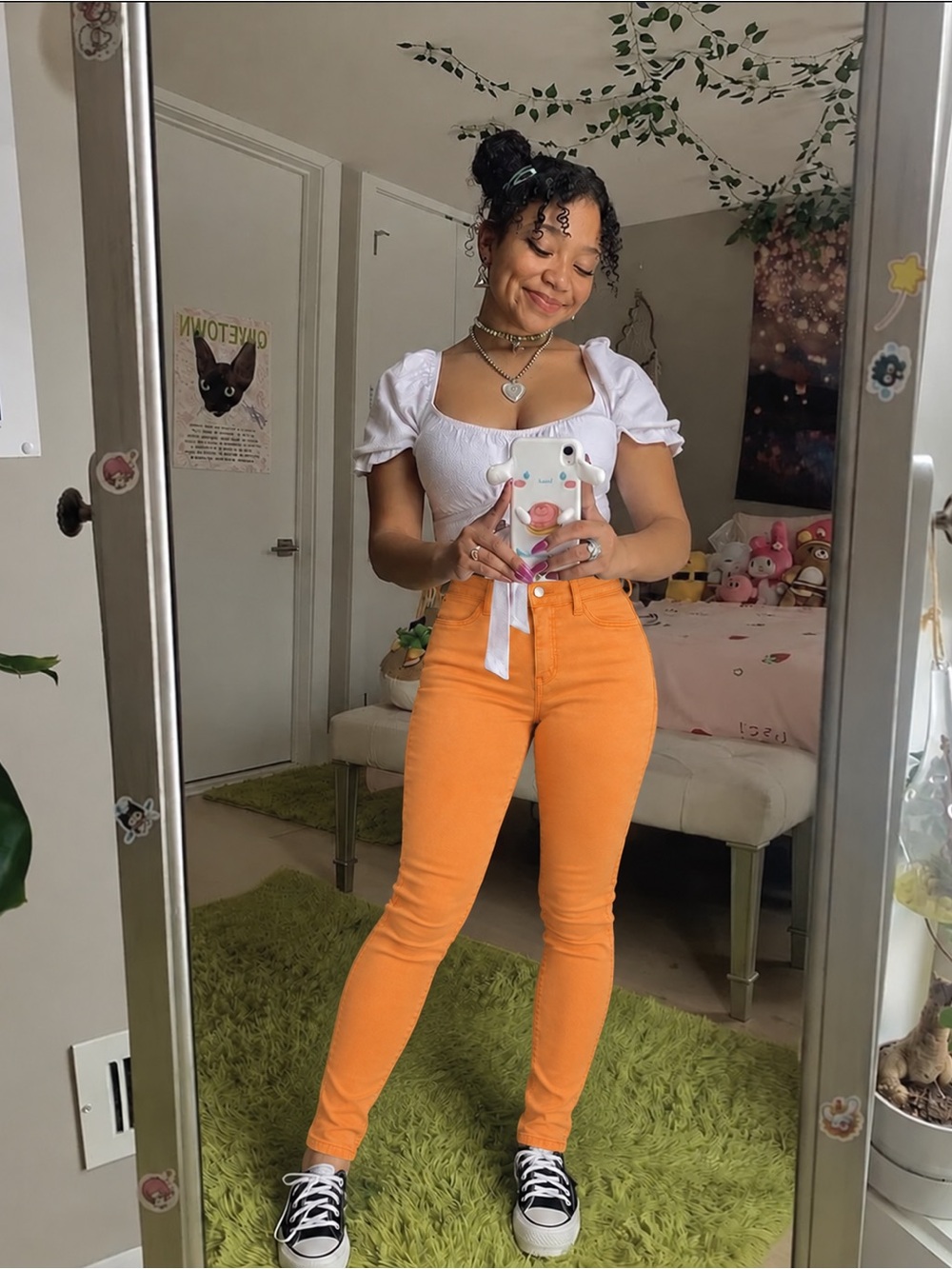 Women's High-Rise Skinny Jeans - Orange